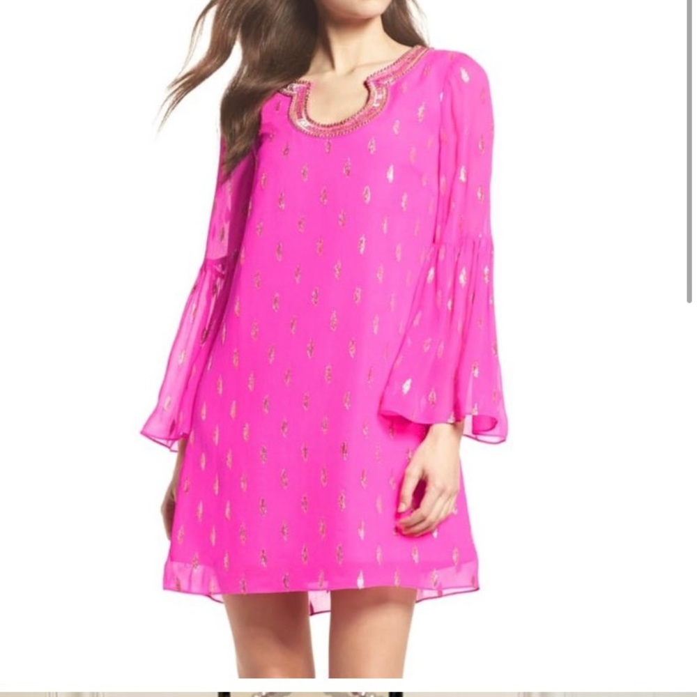 Lilly Pulitzer Amory silk dress Razberry